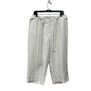 Talbots Modern Pants Pure Irish Linen Straight Leg Ankle Crop Plus Size 16W
